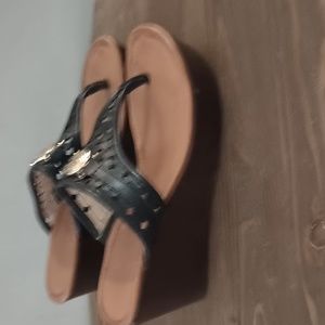 Tommy Hilfiger slip on wedge sandal shoes size 6M see